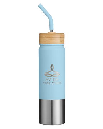 econscious Playa 24oz Double Wall Vacuum Insulated Stainless Steel Tumbler With Bamboo Lid and Stainless Steel Straw